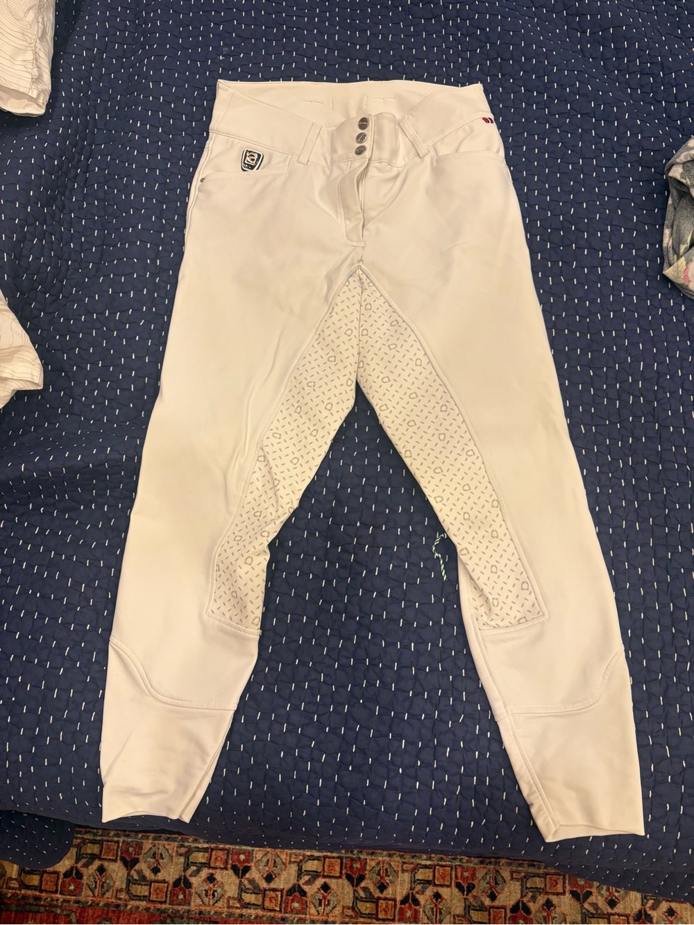Cavallo Celine White Full Seat Equestrian Riding Breeches USA 30
